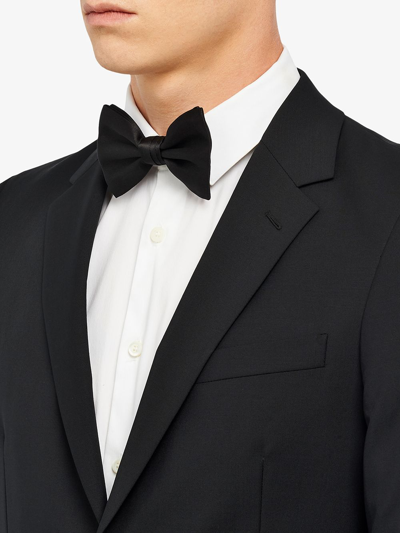 Shop Prada Satin Bow Tie In Black