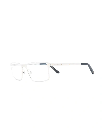 Shop Cartier Santos Square Frame Optical Glasses In Black