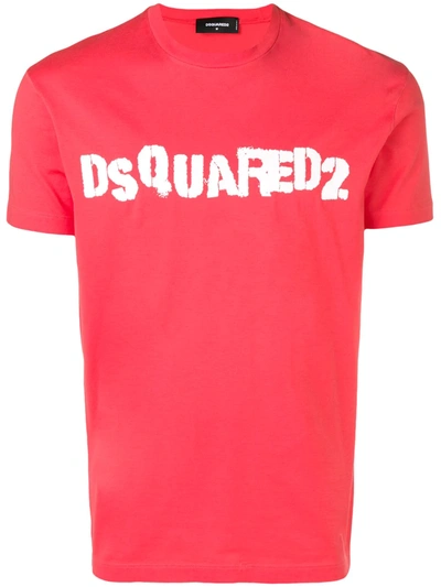 Shop Dsquared2 Logo T-shirt In Red