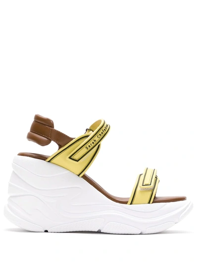 Shop Sarah Chofakian Comfort Flatform Sandals In Yellow