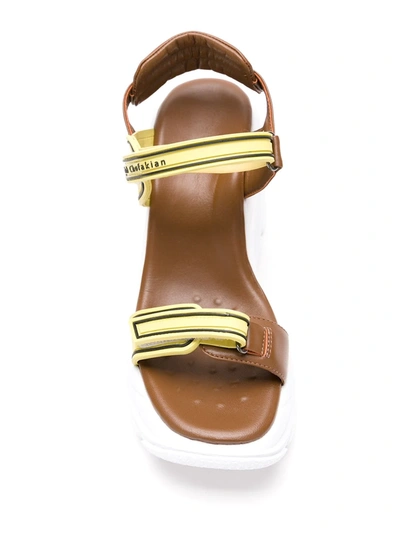 Shop Sarah Chofakian Comfort Flatform Sandals In Yellow