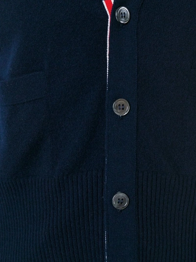 Thom Browne Sleeveless Buttoned Cardigan In Blue