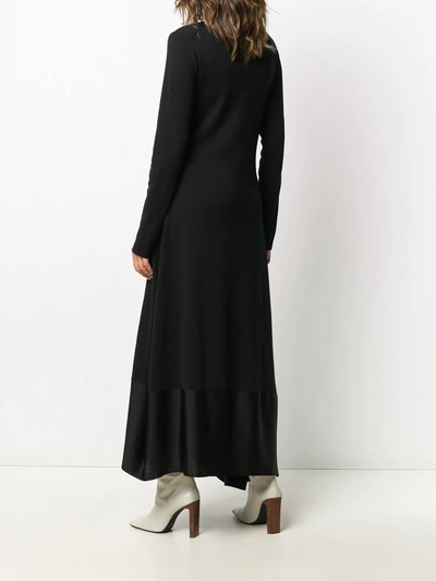 Shop Jil Sander Longline Knit Dress In Black