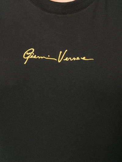 Shop Versace Gianni Signature Logo T-shirt In Black