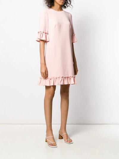 Shop Dolce & Gabbana Frill-trim Shift Dress In Pink