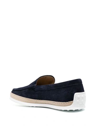 Shop Tod's Slip-on Suede Loafers In Blue