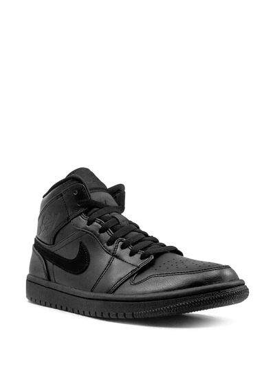 Jordan Air  1 Mid "triple Black" Sneakers In Black