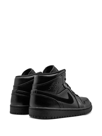 Jordan Air  1 Mid "triple Black" Sneakers In Black