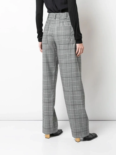 Shop Proenza Schouler Plaid High-waisted Trousers In Black