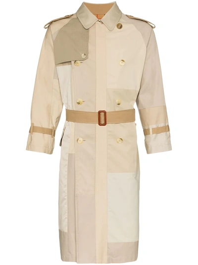 Shop Children Of Discordance Tonal Cotton Trench Coat In Beige