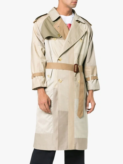 Shop Children Of Discordance Tonal Cotton Trench Coat In Beige