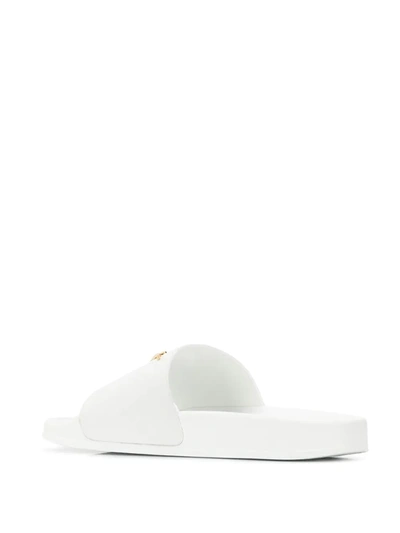 Shop Giuseppe Zanotti Logo Plaque Slides In White