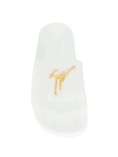 Giuseppe Zanotti White Briel Vague Slides In White