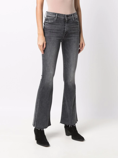 Shop Mother Flared Slim-fit Jeans In Grau
