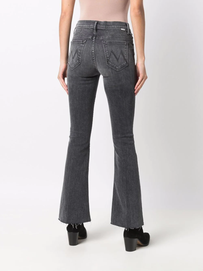 Shop Mother Flared Slim-fit Jeans In Grau