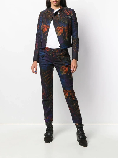 Dsquared2 Tie-dye Cropped Trousers In Purple
