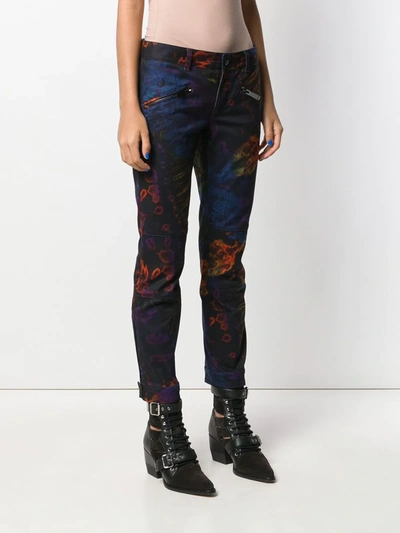 Dsquared2 Tie-dye Cropped Trousers In Purple