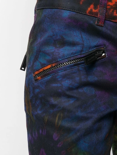 Dsquared2 Tie-dye Cropped Trousers In Purple
