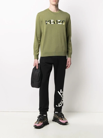 Shop Kenzo Logo Track Pants In Black