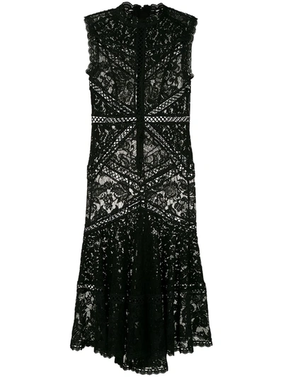 Shop Martha Medeiros Danda Lace Dress In Black