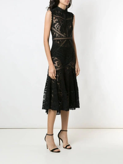 Shop Martha Medeiros Danda Lace Dress In Black