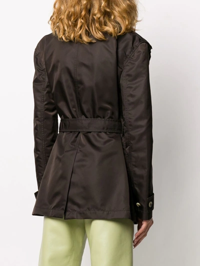 Shop Bottega Veneta Belted Jacket In Brown