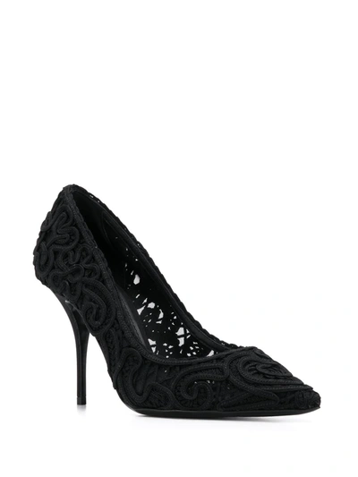 Shop Dolce & Gabbana Cordonetto Lace Pumps In Black