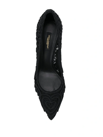 Shop Dolce & Gabbana Cordonetto Lace Pumps In Black