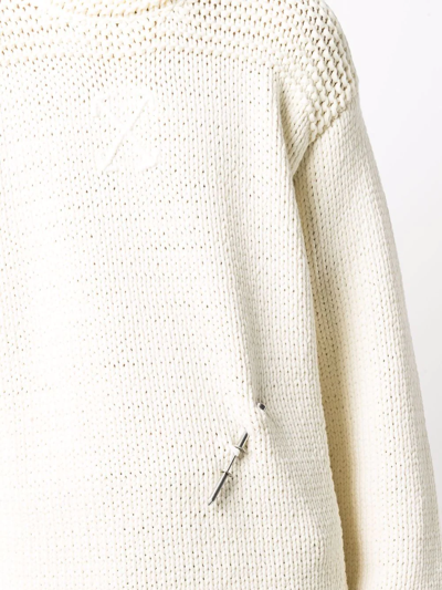 Shop Off-white Nail Detail High-neck Jumper In Nude