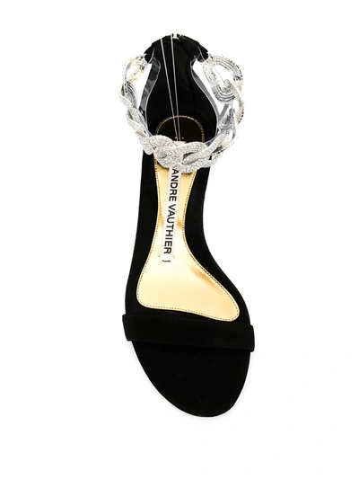 Shop Alexandre Vauthier Crystal-embellished Sandals In Black