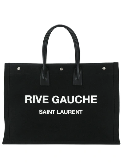 Shop Saint Laurent Noe Rive Gauche Tote In Black