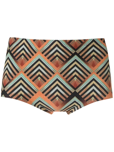 Shop Lygia & Nanny Copacabana Printed Trunks In Orange