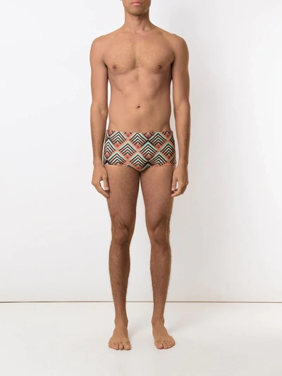 Lygia & Nanny Copacabana Printed Trunks In Orange