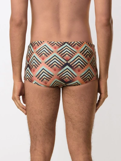 Shop Lygia & Nanny Copacabana Printed Trunks In Orange