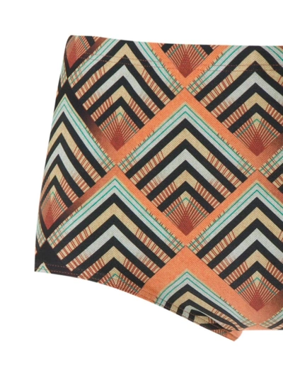 Lygia & Nanny Copacabana Printed Trunks In Orange