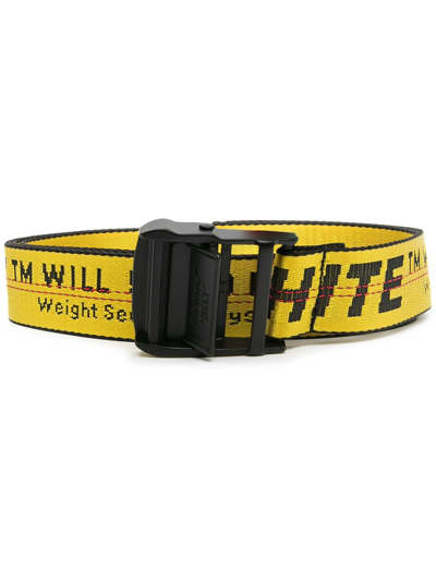 Shop Off-white Industrial Logo Belt In Yellow