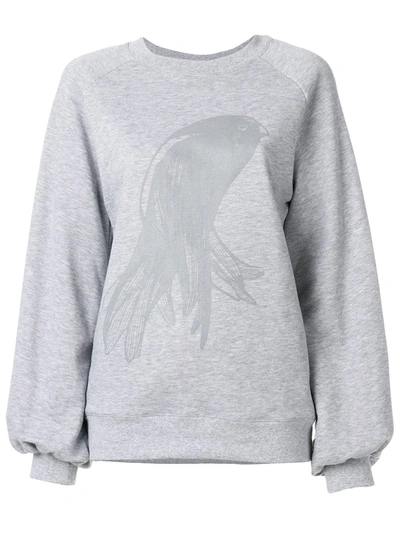 Shop Ioana Ciolacu Oversized Printed Sweatshirt In Grey