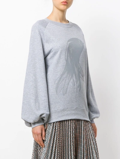 Shop Ioana Ciolacu Oversized Printed Sweatshirt In Grey