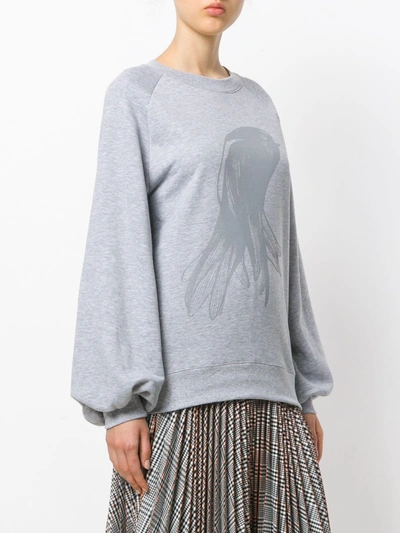 Ioana Ciolacu Oversized Printed Sweatshirt In Grey