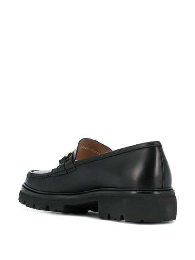 Shop Ferragamo Gancini Bit Loafers In Black