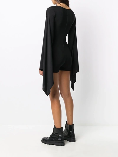 Shop Alchemy X Lia Aram Draped Sleeves Playsuit In Black