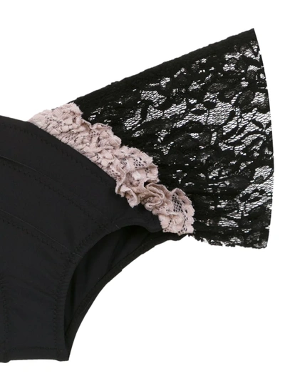 Shop Amir Slama Sleeveless Lace Bikini In Black