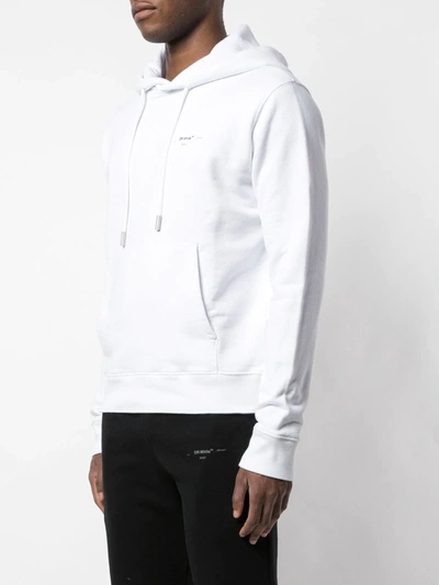 Shop Off-white Logo Hooded Sweatshirt In White