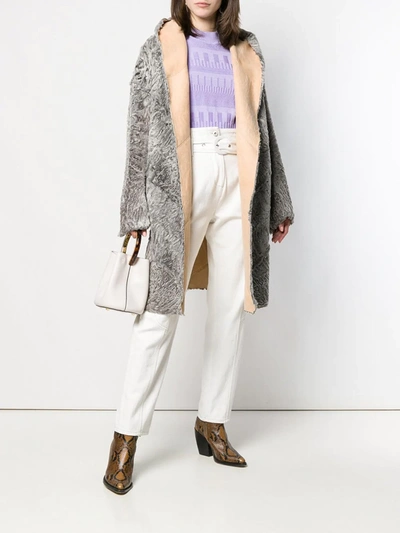 Liska Chiron Shearling Coat In Grey