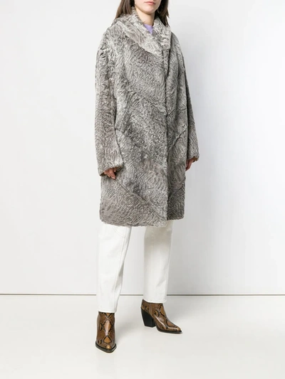 Liska Chiron Shearling Coat In Grey