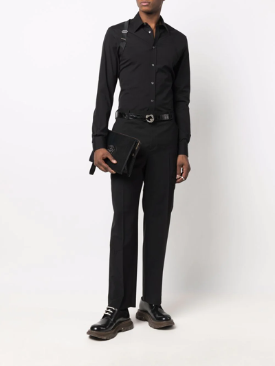 Shop Alexander Mcqueen Long-sleeve Harness-detail Shirt In Schwarz