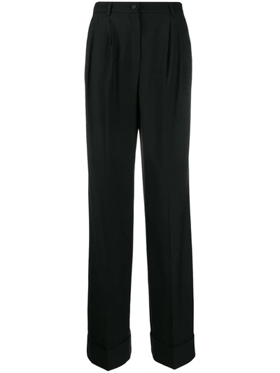 Shop Dolce & Gabbana High-waisted Flared Trousers In Black