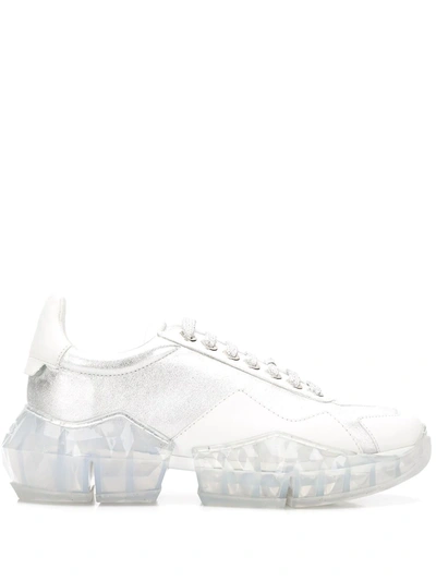 Shop Jimmy Choo Diamond Sneakers In White