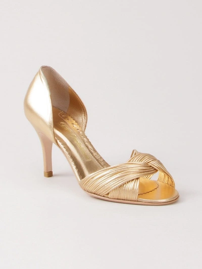 Sarah Chofakian Leatehr Sandals In Metallic