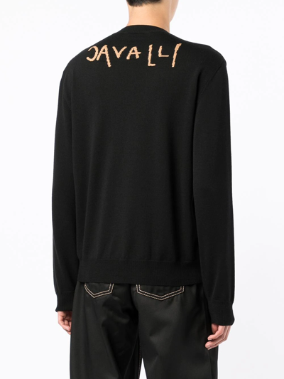 Shop Roberto Cavalli Leopard-print Sweatshirt In Black